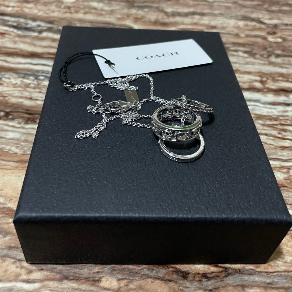Coach Jewelry Silver Necklace Coach Charm Necklace 150$